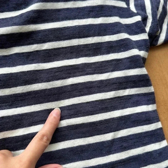 Sea New York Striped Navy Blue and White Crewneck Shirt Ruffle Back, Small - Picture 16 of 16